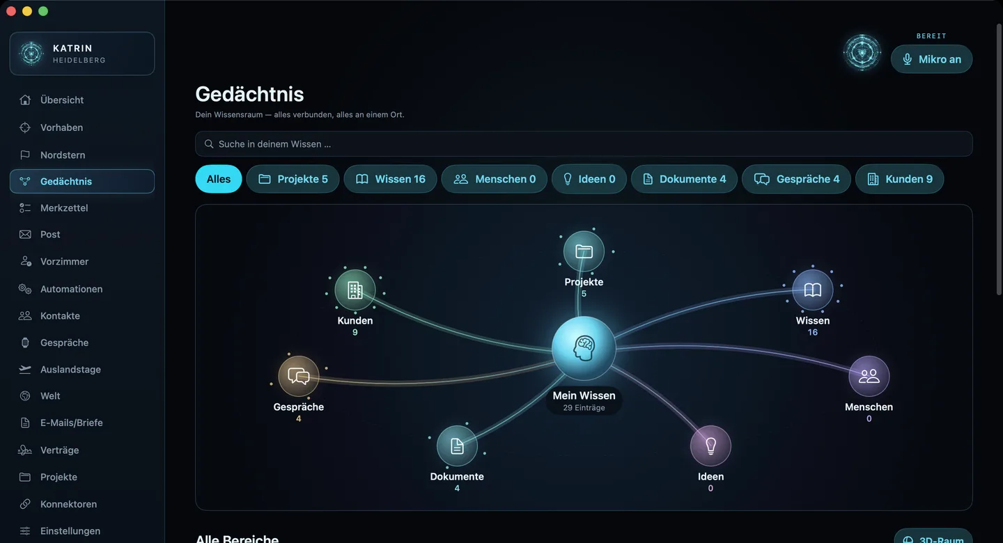 Alpha Prime am Mac: das Gedächtnis als Wissenskarte mit Kunden, Projekten, Wissen und Dokumenten